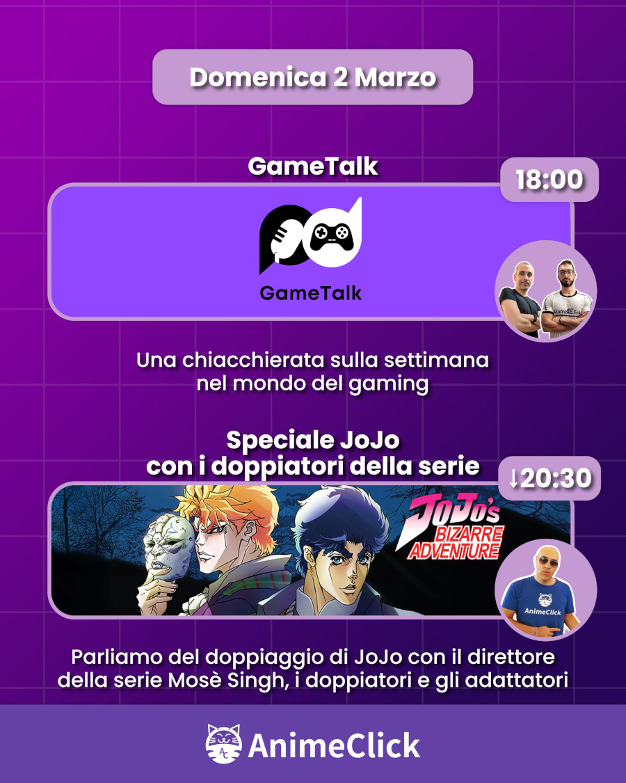 AnimeClick su Twitch: programma dal 24 febbraio al 2 marzo